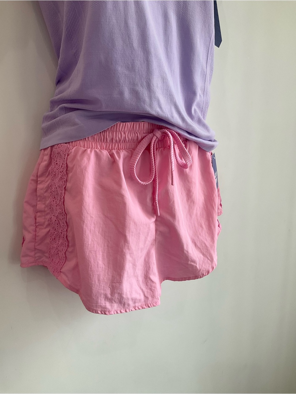 JoyLab Pink Lace-Trim Lounge Shorts